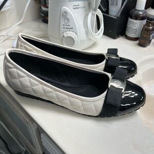 Anne Klein Flex Quilted Cap Toe Bow Ballet Flats Gianna Women’s Shoes Size 7